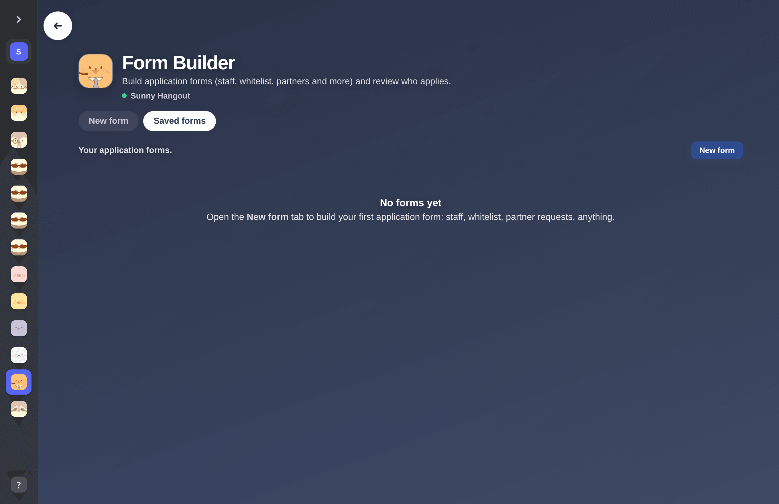 Form builder in the mimBo portal