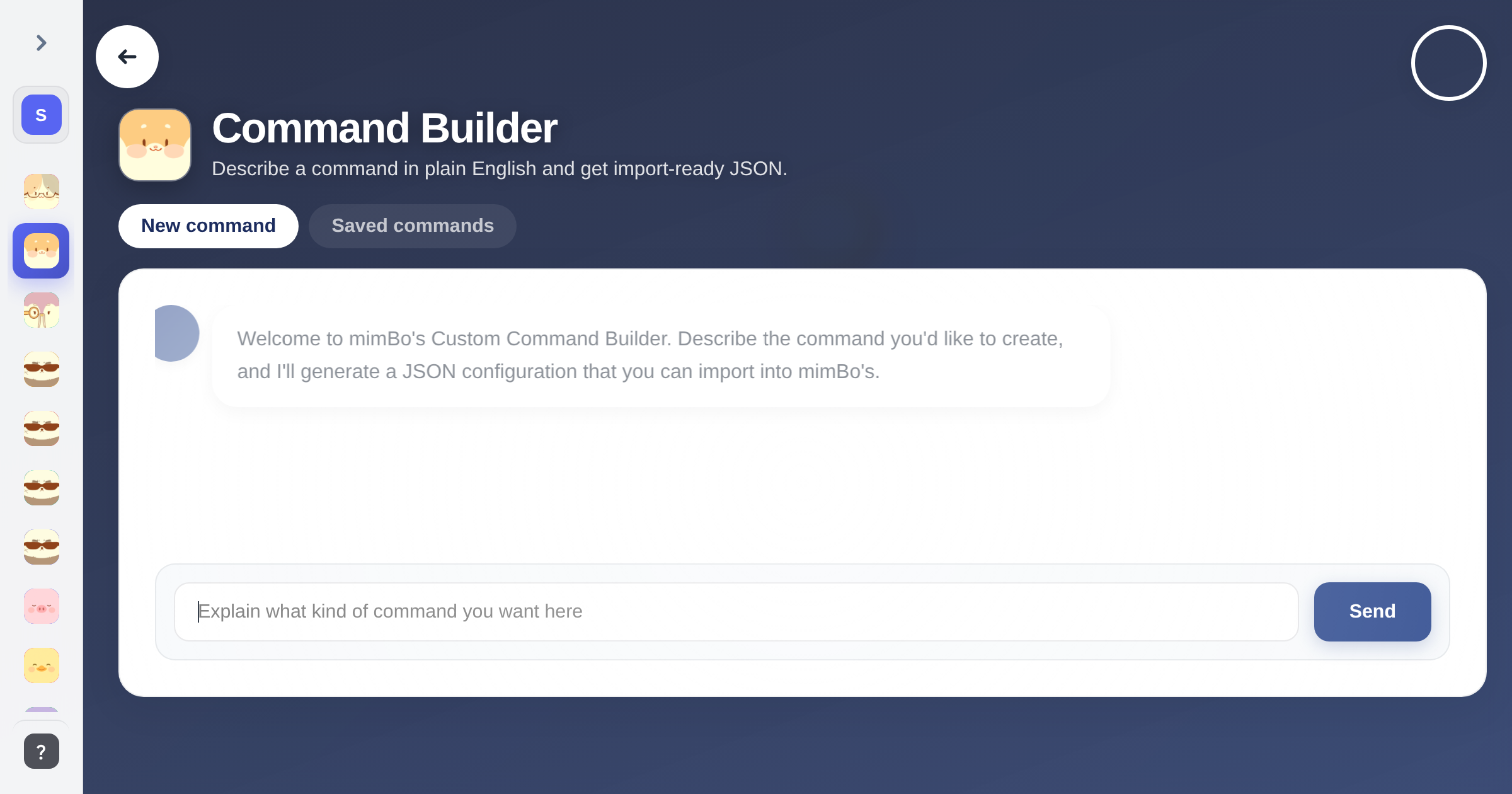 Command Builder - mimBo's Discord Portal